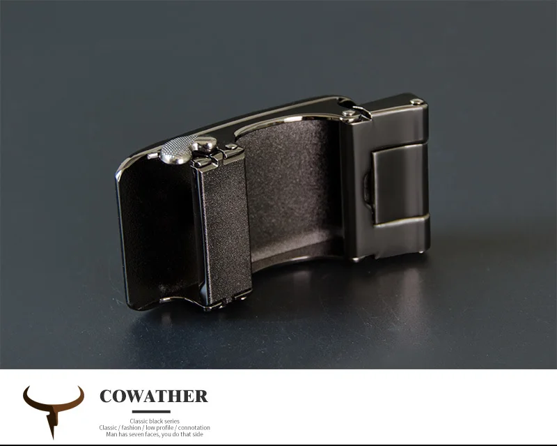 COWATHER Cow Genuine Leather Belt Top Quality Alloy Buckle Men Belts Automatic Buckle Cowhide Male Strap Black Brown Straps