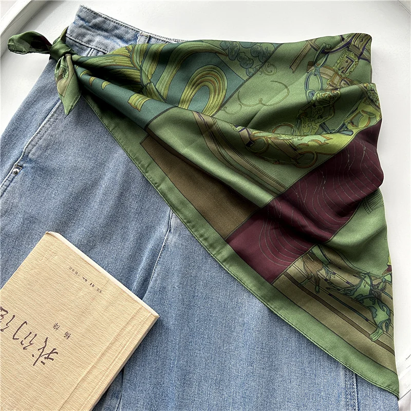 Kerchief Silk Scarf Belt for Women Skirt Triangle Scarf Fart Curtain Waist Rope Pants Dress Accessories Waist Seal Headband
