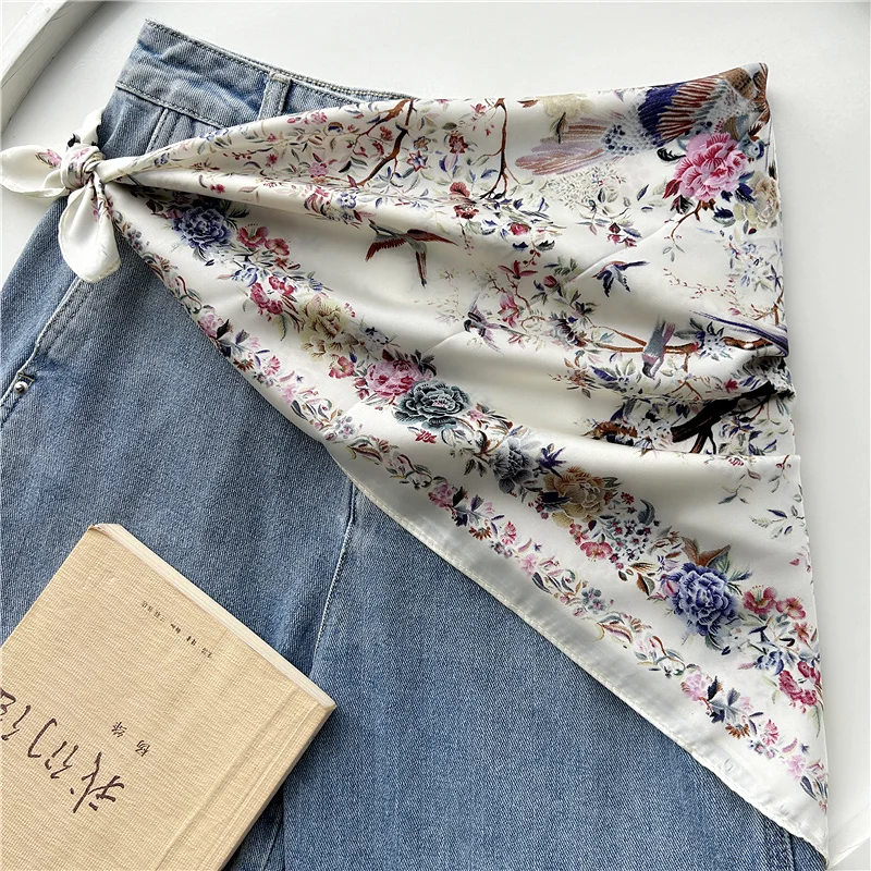 Kerchief Silk Scarf Belt for Women Skirt Triangle Scarf Fart Curtain Waist Rope Pants Dress Accessories Waist Seal Headband