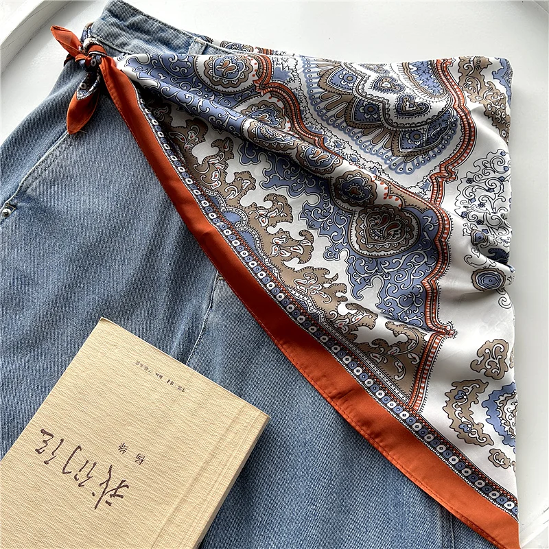 Kerchief Silk Scarf Belt for Women Skirt Triangle Scarf Fart Curtain Waist Rope Pants Dress Accessories Waist Seal Headband