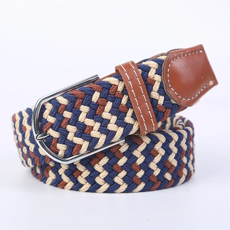 107cm 120cm 130cm Women's Belt Extended Casual Knitted Needle Buckle Jeans Knitted Canvas Elastic Stretchable for Men's Belt