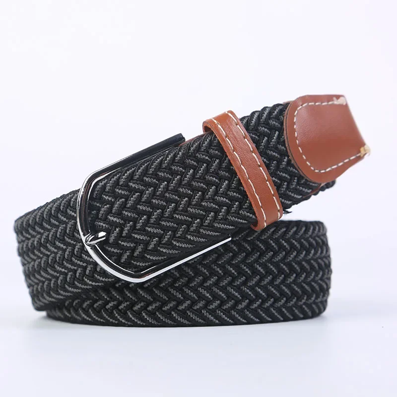 107cm 120cm 130cm Women's Belt Extended Casual Knitted Needle Buckle Jeans Knitted Canvas Elastic Stretchable for Men's Belt