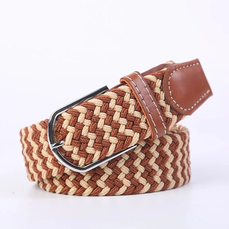 107cm 120cm 130cm Women's Belt Extended Casual Knitted Needle Buckle Jeans Knitted Canvas Elastic Stretchable for Men's Belt