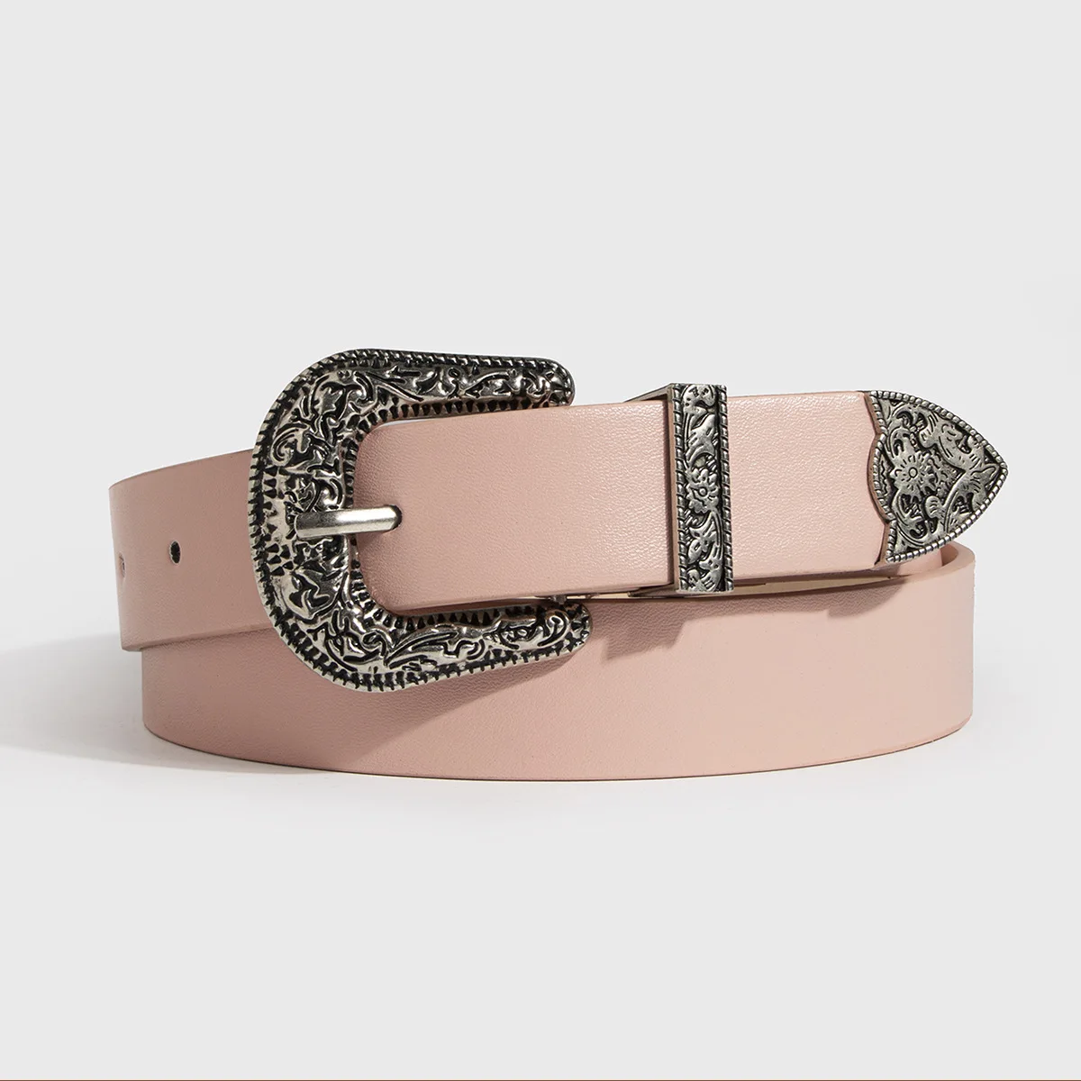 2.8x102cm Y2K Women's PU Leather Belt Vintage Carved Needle Buckle Men's Belt Punk Hip Hop Rock Style Jeans Waistband