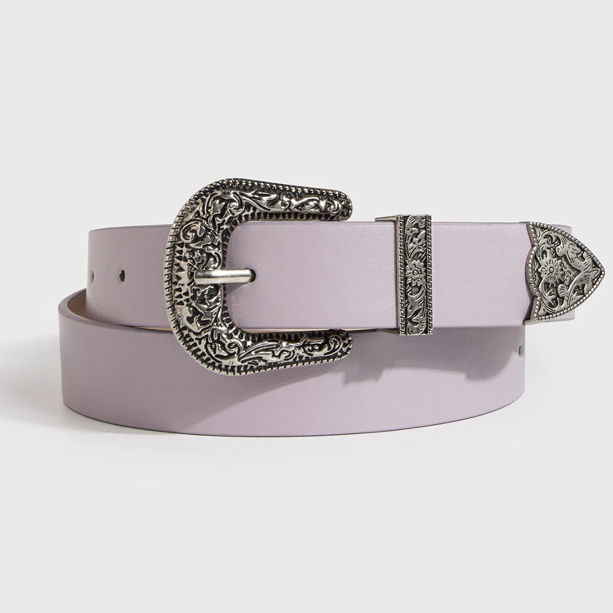 2.8x102cm Y2K Women's PU Leather Belt Vintage Carved Needle Buckle Men's Belt Punk Hip Hop Rock Style Jeans Waistband