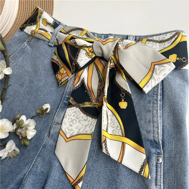 Fabric Belts for Women Long Scarf Skirt Pants Extended Ribbon Decorative Dress Waist Jeans Strap Rope Headband