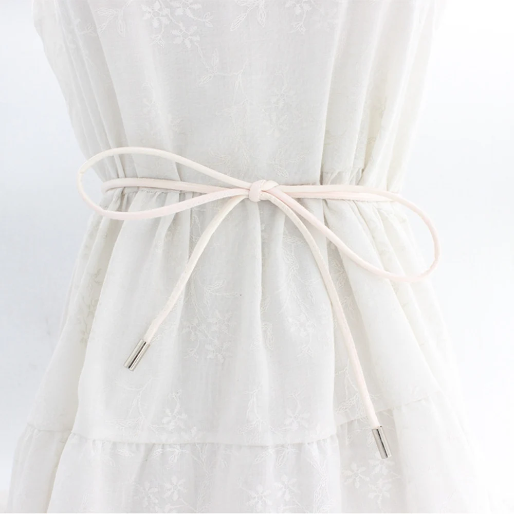 Fashion Leather Slim Belts Dresses String Waistband Knotted Waist Belt Thin Waist Chain Long Waist Rope Elegant Lanyard Decor