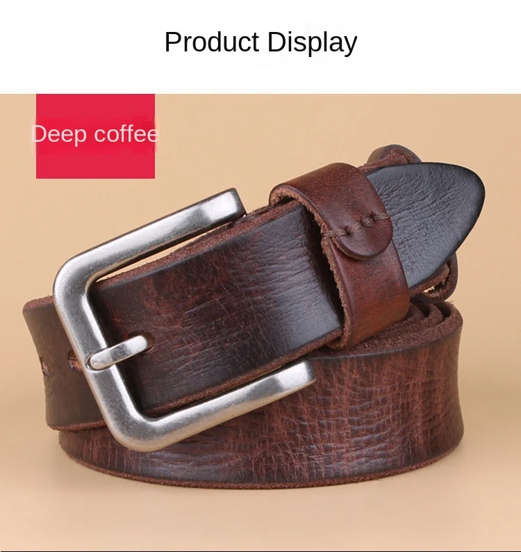 2026 High Quality Belt Men's Genuine Leather Top Layer Pure Leather Pin Buckle Jeans Fashion Belts for Men Luxury Designer Brand
