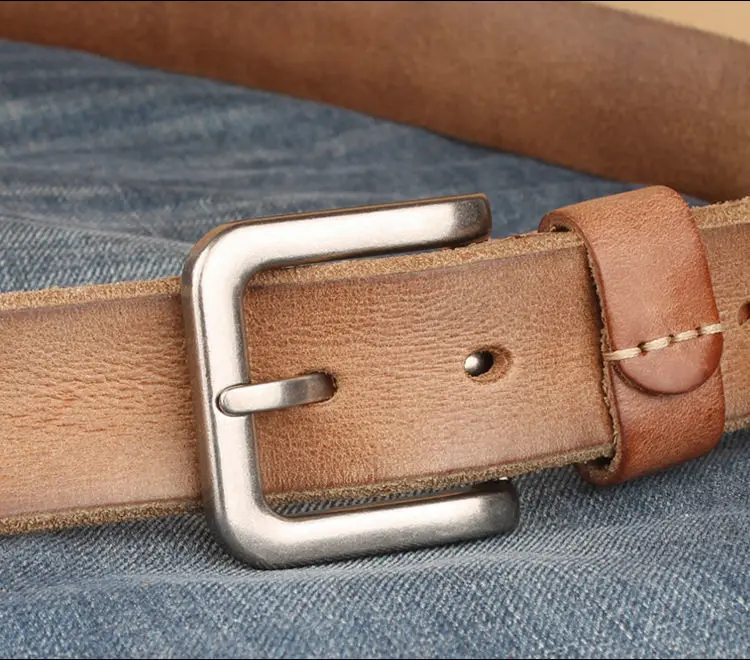 2026 High Quality Belt Men's Genuine Leather Top Layer Pure Leather Pin Buckle Jeans Fashion Belts for Men Luxury Designer Brand