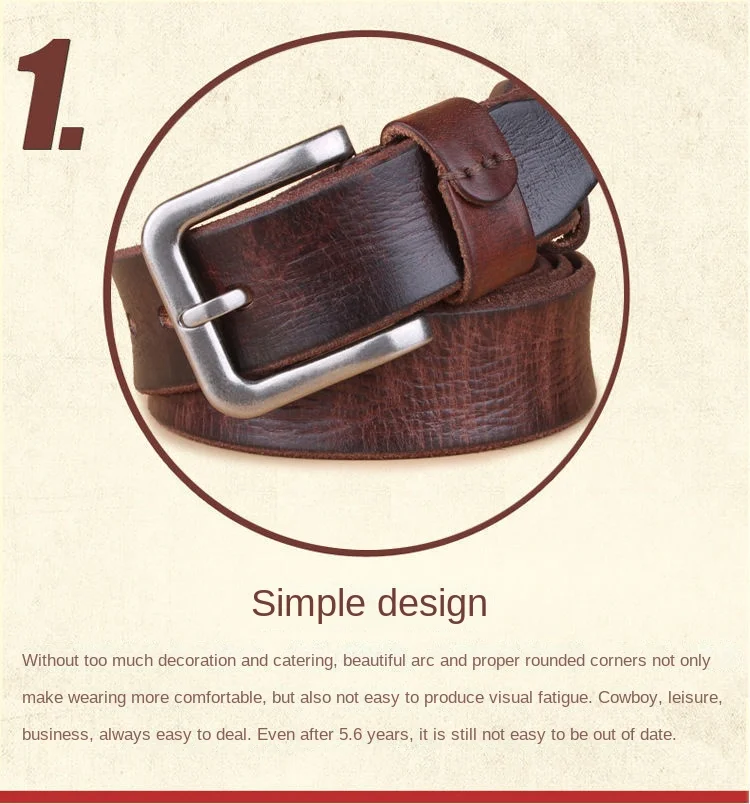 2026 High Quality Belt Men's Genuine Leather Top Layer Pure Leather Pin Buckle Jeans Fashion Belts for Men Luxury Designer Brand