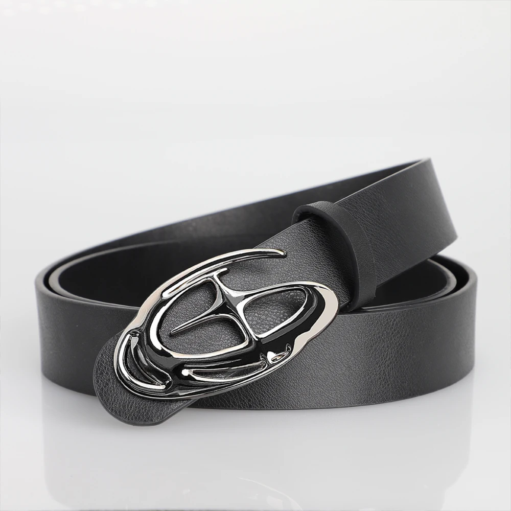 Men's Belt Punk Alien Buckle Belt Vintage Gothic Y2K Belt Men or Women Street Punk PU Leather Designer Waistband Pair with Jeans