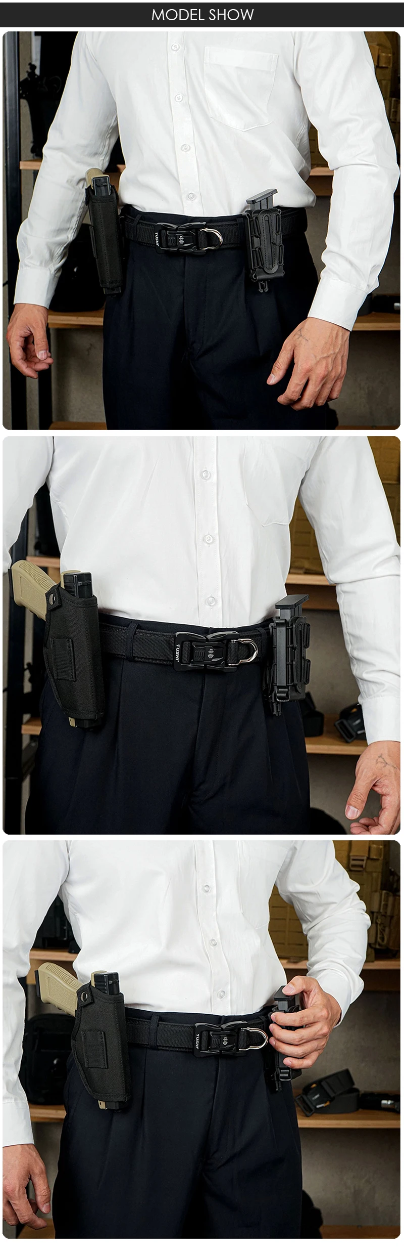 VATLTY New Men's Trousers Girdle Metal Buckle Quick Release Heavy Duty Military Tactical Belt Tight Stiff Casual Belt for Male