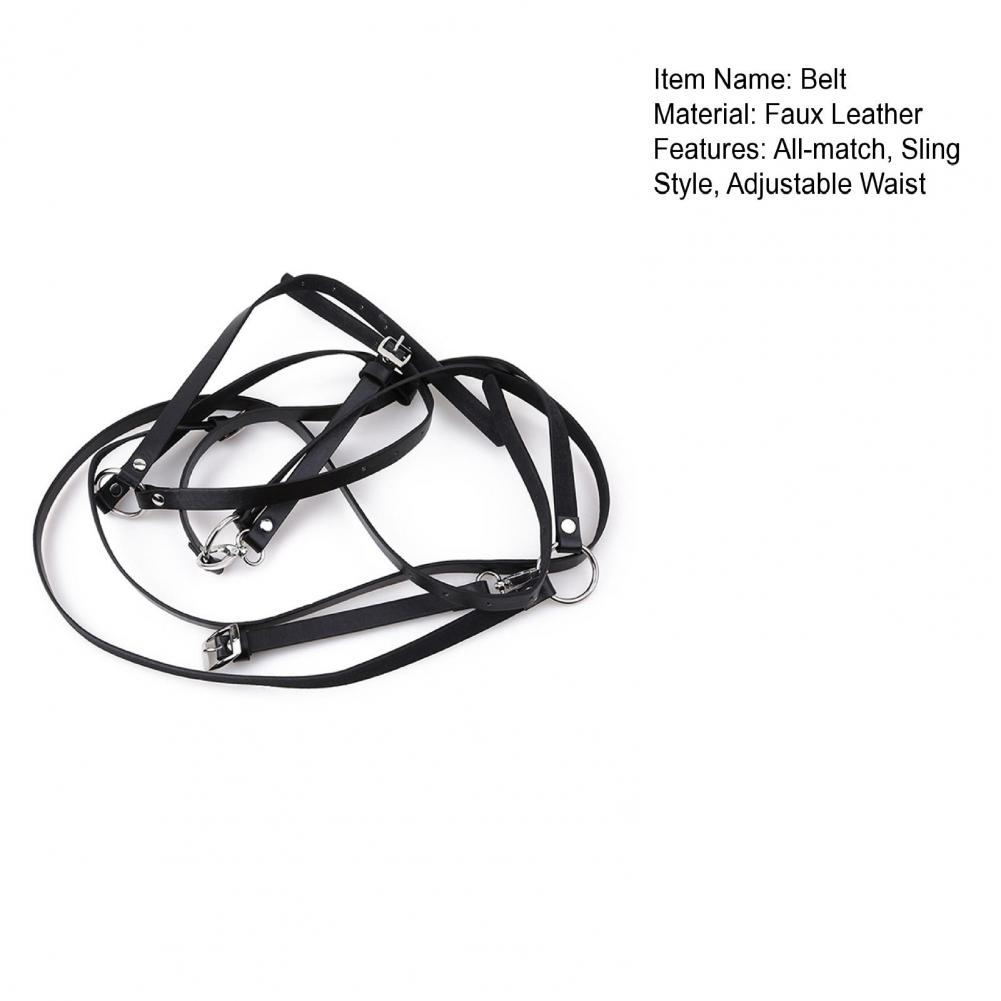 Gothic Handmade PU Leather Harness Belts Fashion Faux Leather Cage Vest Chest Sculpting Body Strap Waist Belt Cincher Harajuku