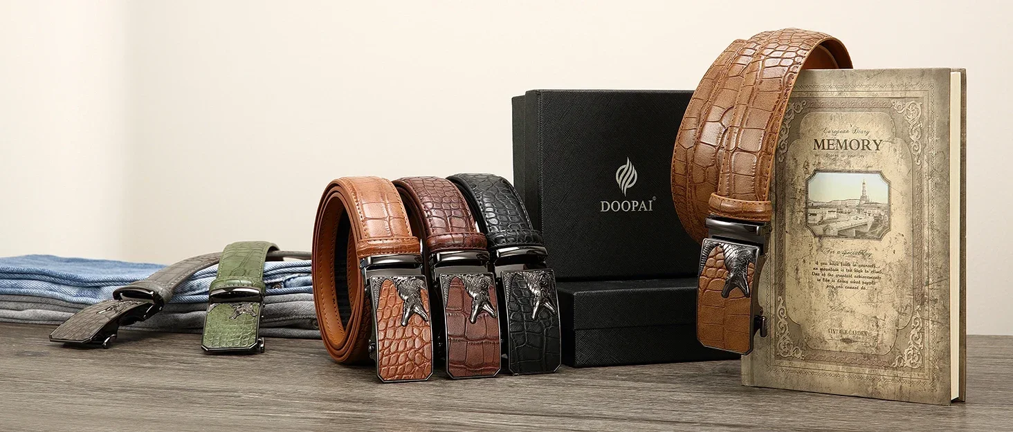 Men's PU Leather Belt Fashion Automatic Buckle Belt for Popular Business High Quality Male Belt Multi Color