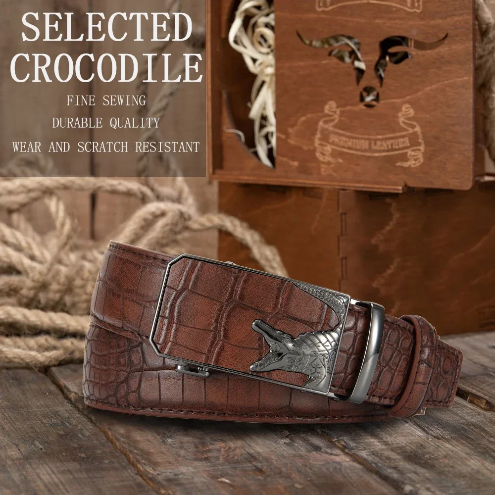 Men's PU Leather Belt Fashion Automatic Buckle Belt for Popular Business High Quality Male Belt Multi Color