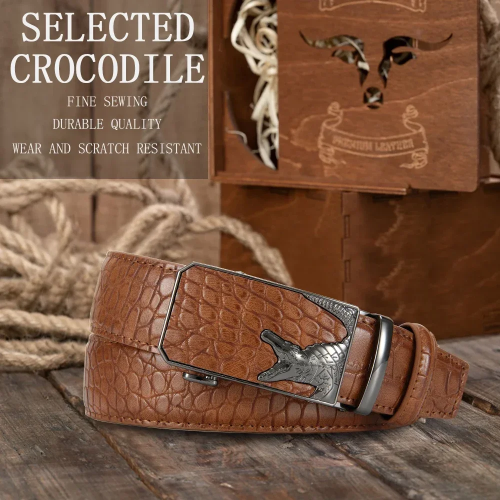 Men's PU Leather Belt Fashion Automatic Buckle Belt for Popular Business High Quality Male Belt Multi Color