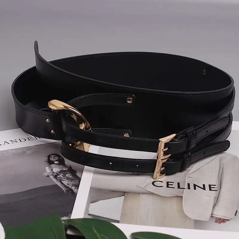 LANMREM Fashion PU Leather Belt Irregular Cowhide Waist Women's Decorative Suit Dress Sweater Waist Belts 2025 New 2DB1870