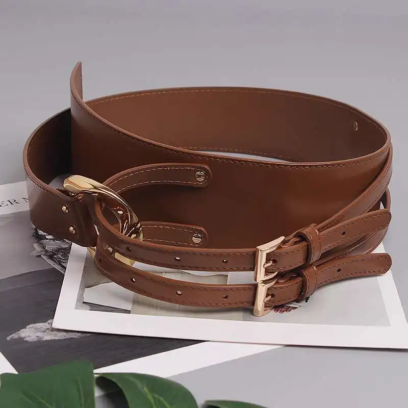 LANMREM Fashion PU Leather Belt Irregular Cowhide Waist Women's Decorative Suit Dress Sweater Waist Belts 2025 New 2DB1870