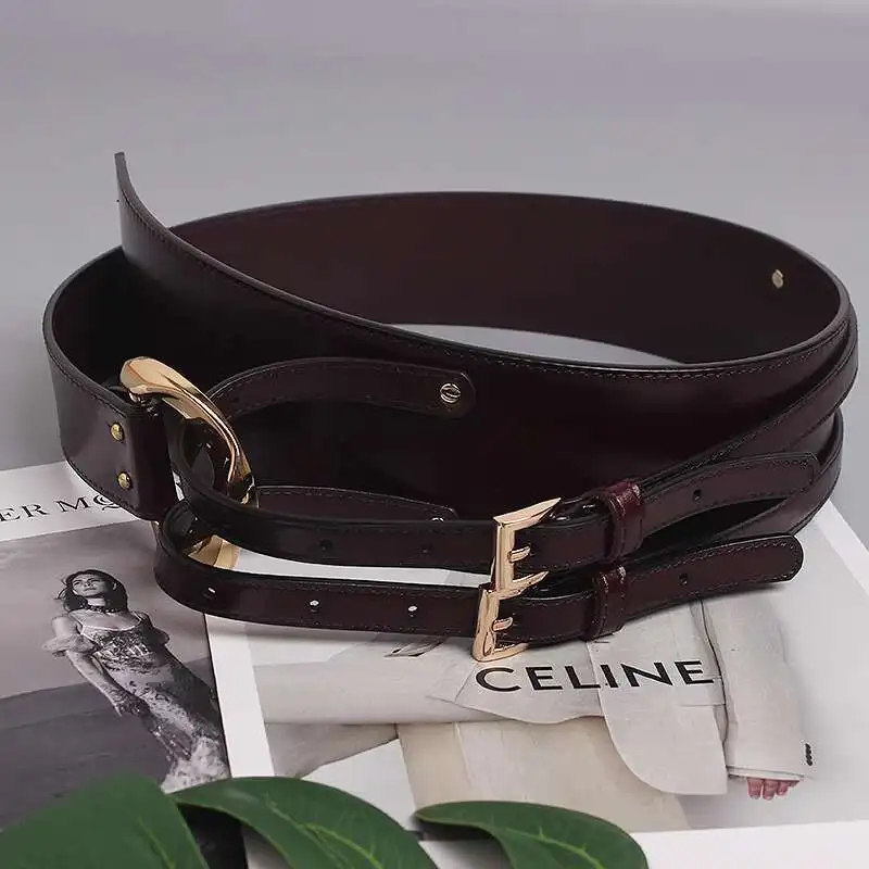 LANMREM Fashion PU Leather Belt Irregular Cowhide Waist Women's Decorative Suit Dress Sweater Waist Belts 2025 New 2DB1870
