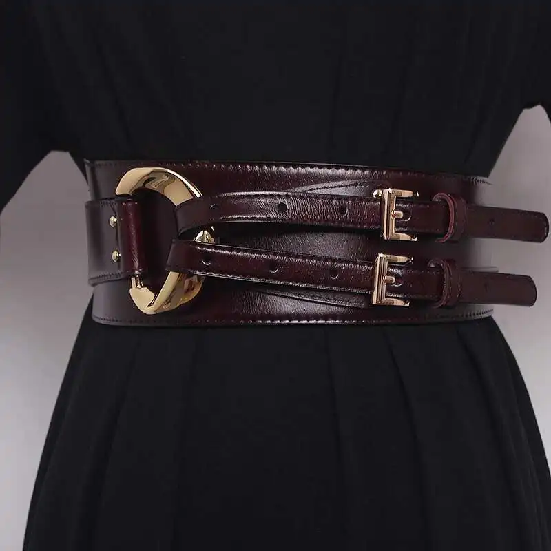 LANMREM Fashion PU Leather Belt Irregular Cowhide Waist Women's Decorative Suit Dress Sweater Waist Belts 2025 New 2DB1870