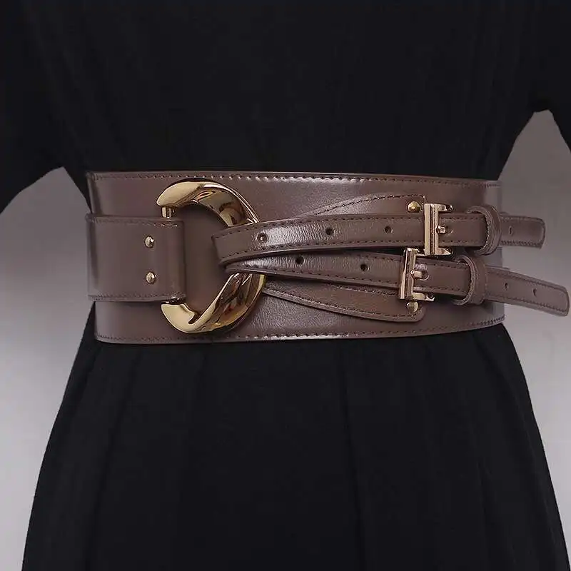 LANMREM Fashion PU Leather Belt Irregular Cowhide Waist Women's Decorative Suit Dress Sweater Waist Belts 2025 New 2DB1870