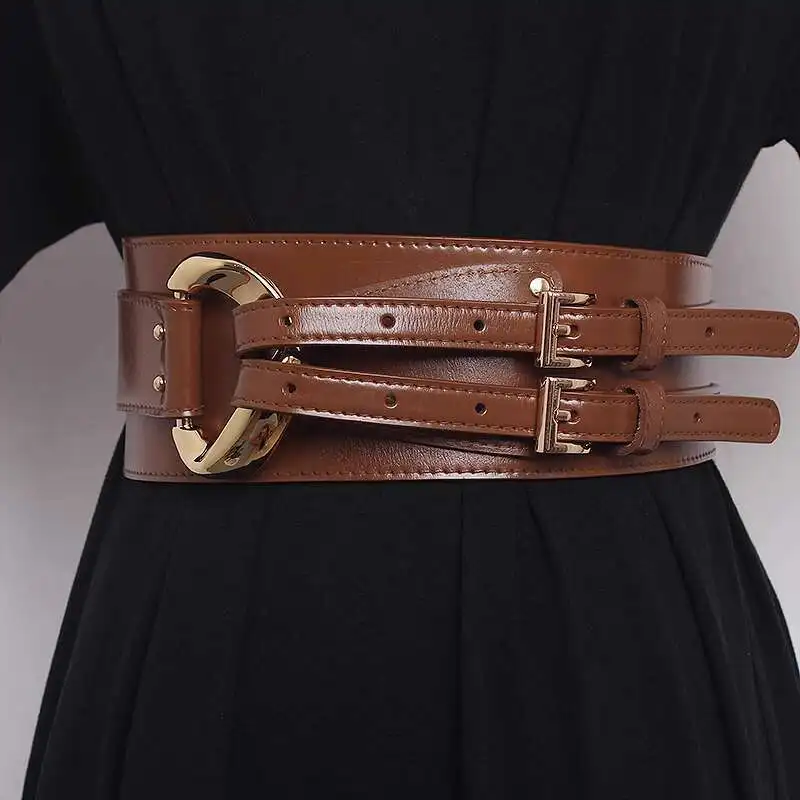 LANMREM Fashion PU Leather Belt Irregular Cowhide Waist Women's Decorative Suit Dress Sweater Waist Belts 2025 New 2DB1870