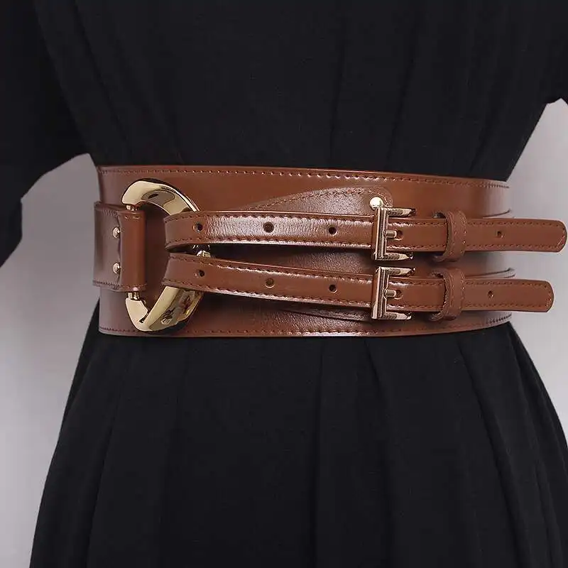 LANMREM Fashion PU Leather Belt Irregular Cowhide Waist Women's Decorative Suit Dress Sweater Waist Belts 2025 New 2DB1870