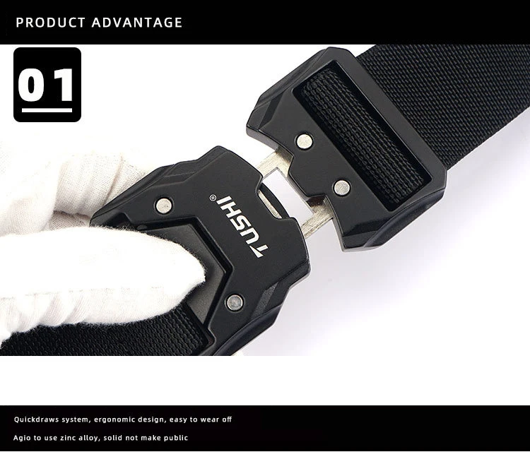MEDYLA Official Genuine Tactical Belt Metal Buckle Quick Release Elastic Belt Casual Tooling Training Belt Men's Trousers Belt