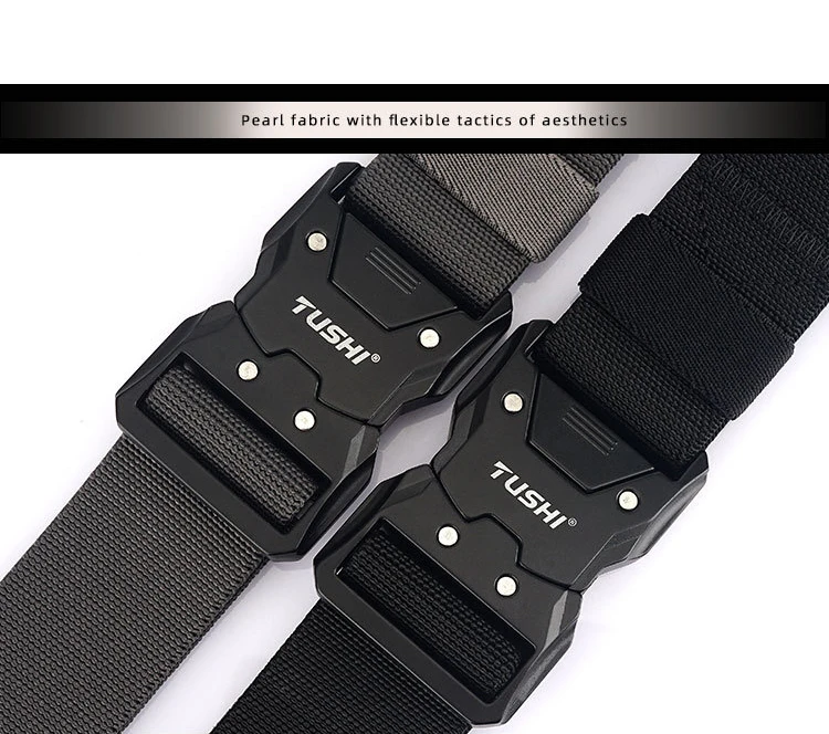 MEDYLA Official Genuine Tactical Belt Metal Buckle Quick Release Elastic Belt Casual Tooling Training Belt Men's Trousers Belt
