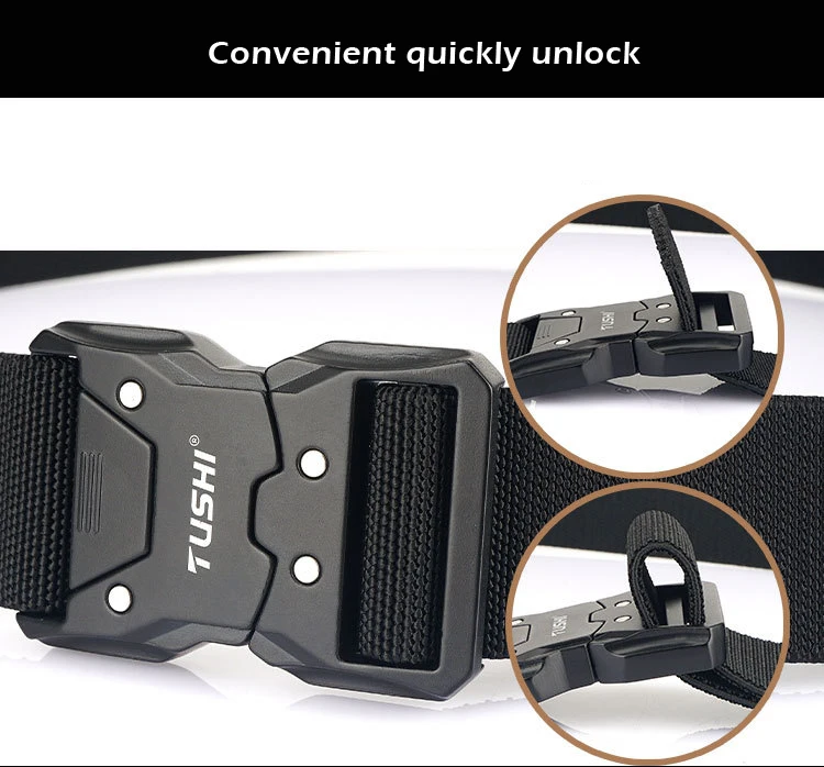 MEDYLA Official Genuine Tactical Belt Metal Buckle Quick Release Elastic Belt Casual Tooling Training Belt Men's Trousers Belt