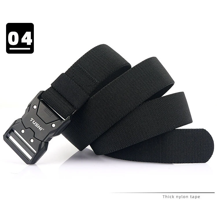 MEDYLA Official Genuine Tactical Belt Metal Buckle Quick Release Elastic Belt Casual Tooling Training Belt Men's Trousers Belt