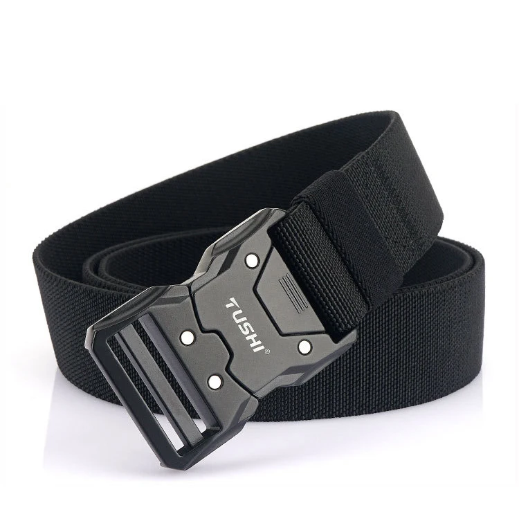 MEDYLA Official Genuine Tactical Belt Metal Buckle Quick Release Elastic Belt Casual Tooling Training Belt Men's Trousers Belt