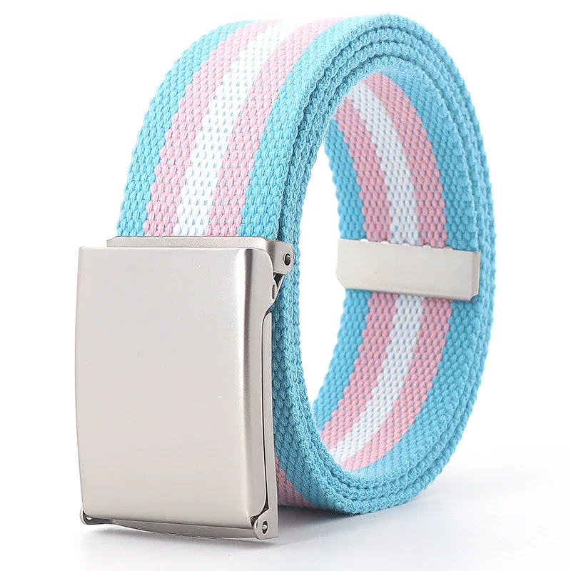 Fashion New Unisex Trousers Belts Canvas Belt Metal Buckle Men Women Boys Jeans Belts Candy Colors Top Quality Luxury Belts