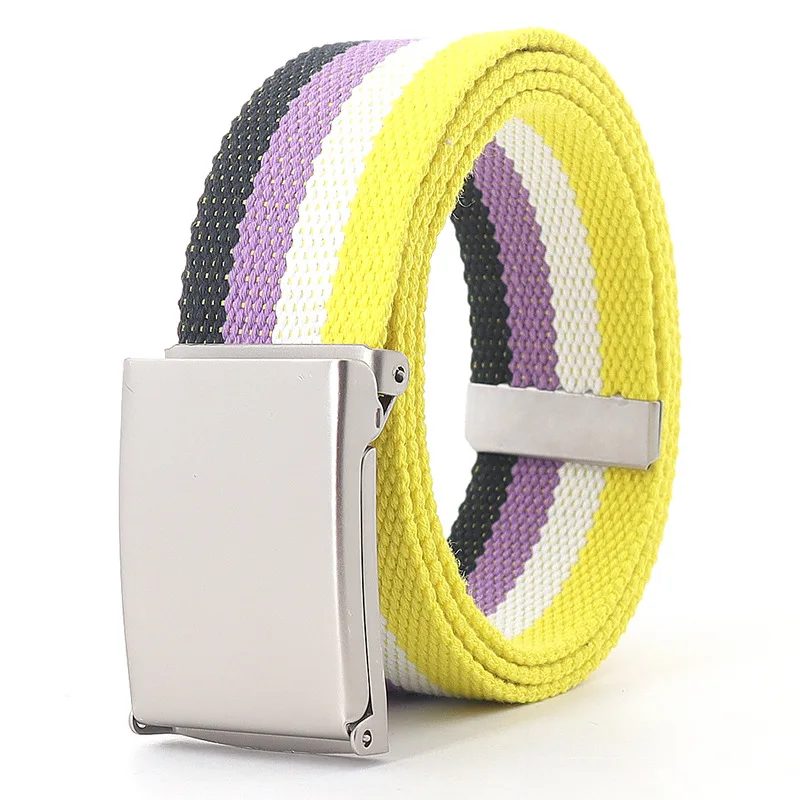 Fashion New Unisex Trousers Belts Canvas Belt Metal Buckle Men Women Boys Jeans Belts Candy Colors Top Quality Luxury Belts