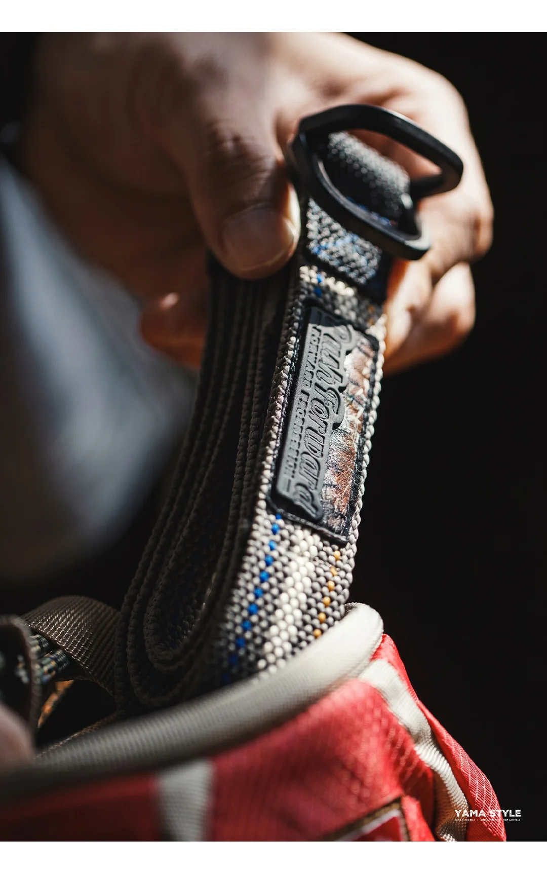 MADEN Woven Nylon Web Belt Men American Vintage No Holes Automatic Buckle Canvas-feel Thin Casual Outdoor Adjustable Waist Belt