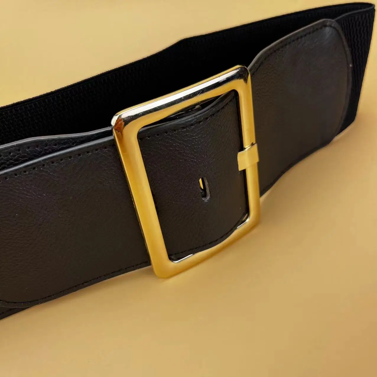 Beltox Women Dress Waist Belt Stretchy Elastic Vintage Belts for Dress Metal Buckle