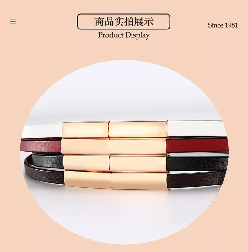 Metal Buckle Women Genuine Leather Belt Waistband Accessories Lady Decoration