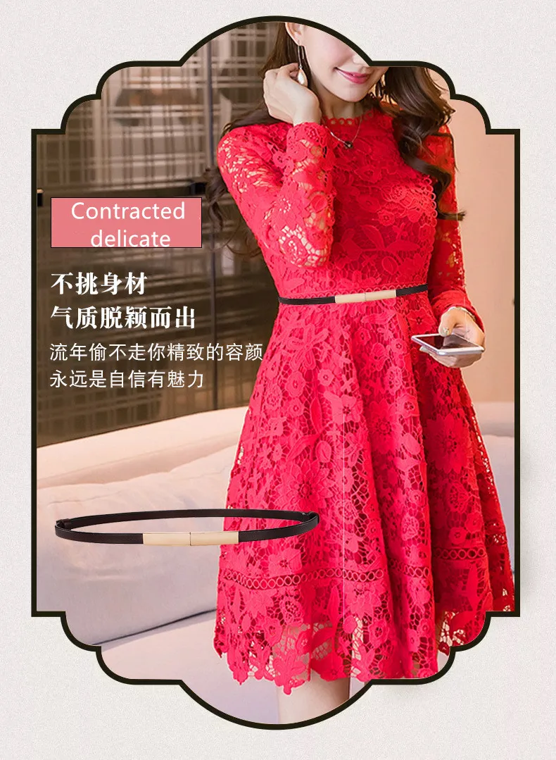 Metal Buckle Women Genuine Leather Belt Waistband Accessories Lady Decoration