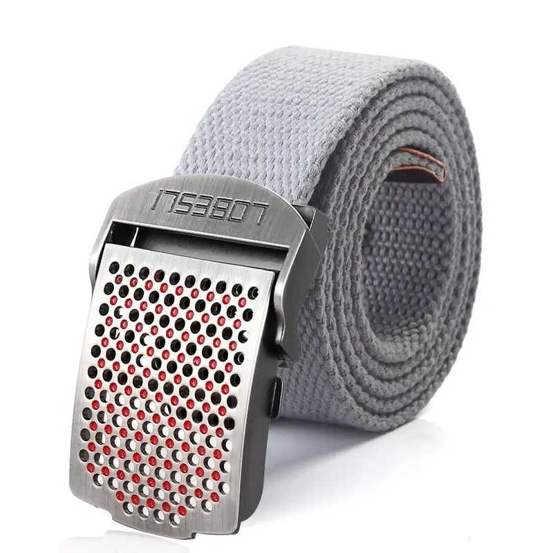 SupSindy Men Canvas Belt Luxury Hollow Metal Buckle Army Military Tactical Belts for Men Jeans Waistband Soldier Male Strap