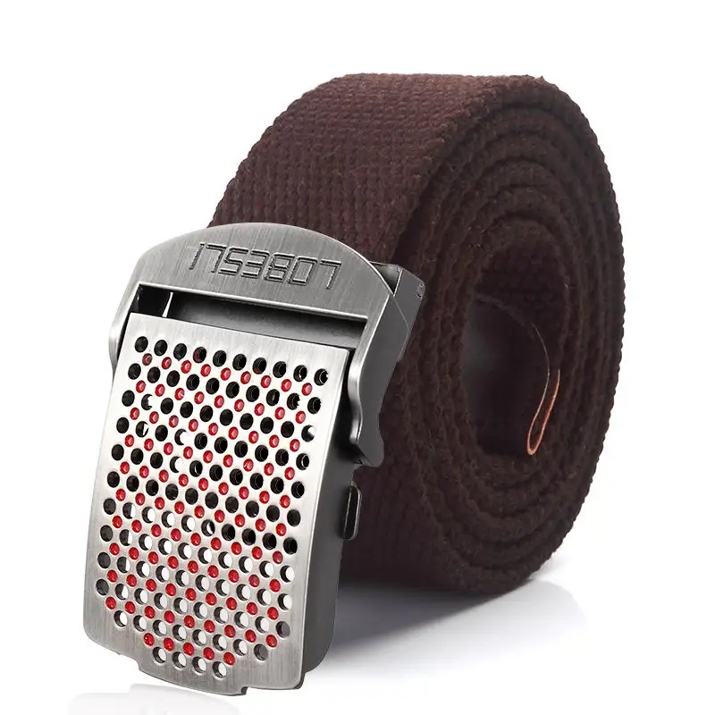 SupSindy Men Canvas Belt Luxury Hollow Metal Buckle Army Military Tactical Belts for Men Jeans Waistband Soldier Male Strap