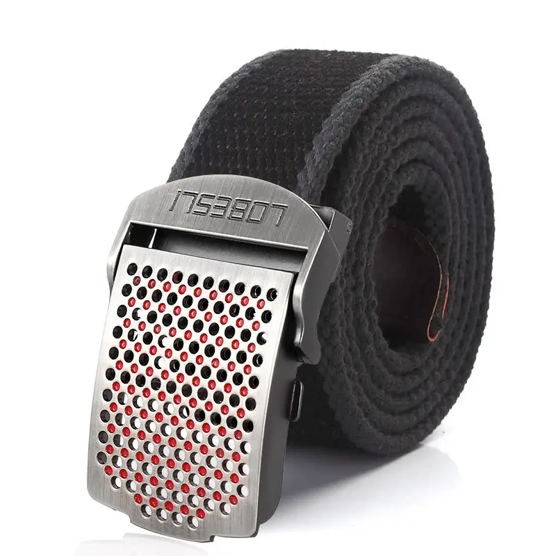 SupSindy Men Canvas Belt Luxury Hollow Metal Buckle Army Military Tactical Belts for Men Jeans Waistband Soldier Male Strap