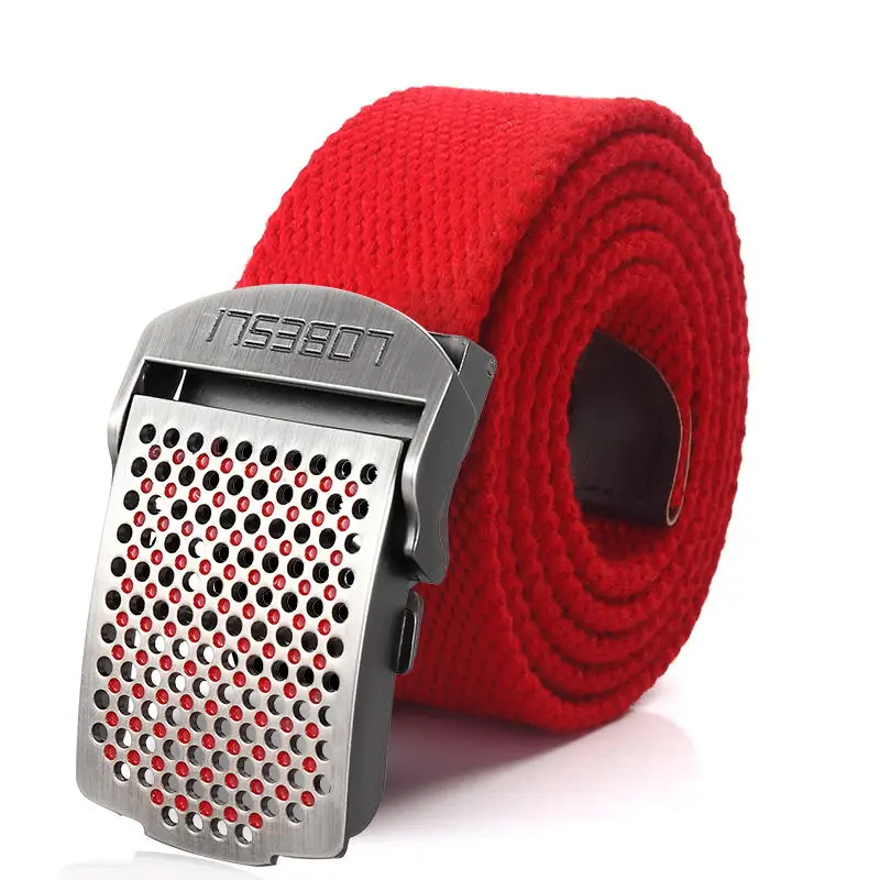 SupSindy Men Canvas Belt Luxury Hollow Metal Buckle Army Military Tactical Belts for Men Jeans Waistband Soldier Male Strap