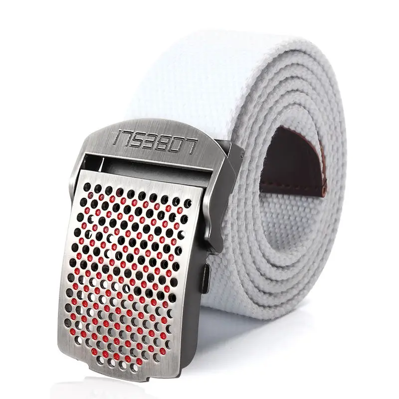 SupSindy Men Canvas Belt Luxury Hollow Metal Buckle Army Military Tactical Belts for Men Jeans Waistband Soldier Male Strap