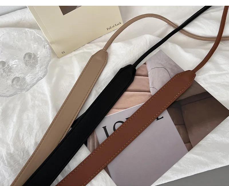 2024 Adjustable PU Leather Ladies Dress Belts Skinny Thin Women Waist Belts Strap Gold Color Buckle Female Belts Pasek Damski