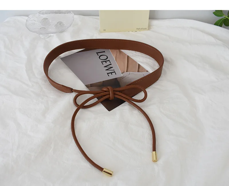 2024 Adjustable PU Leather Ladies Dress Belts Skinny Thin Women Waist Belts Strap Gold Color Buckle Female Belts Pasek Damski
