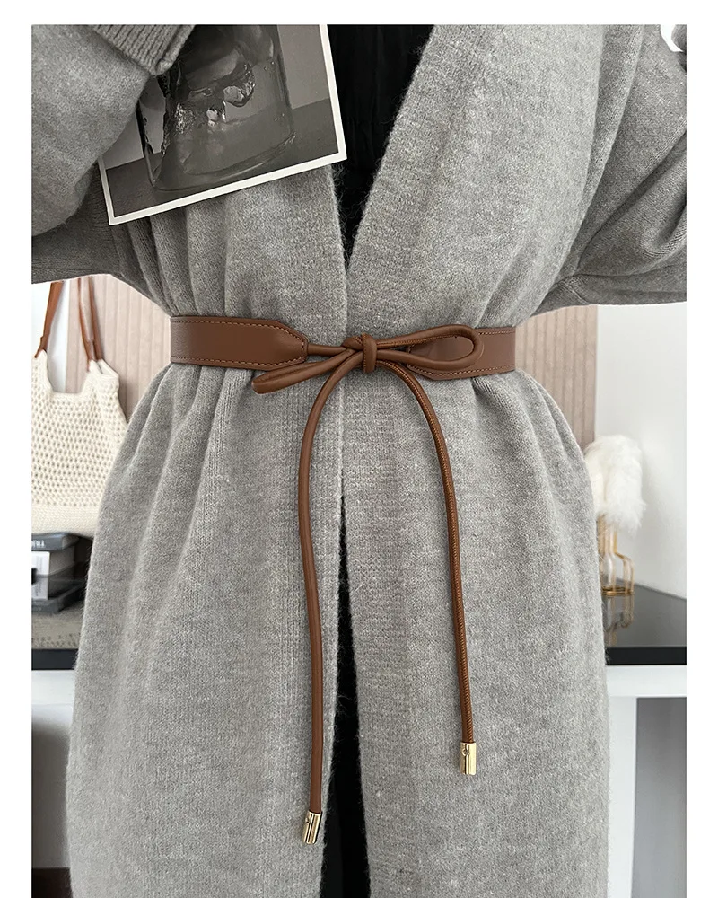 2024 Adjustable PU Leather Ladies Dress Belts Skinny Thin Women Waist Belts Strap Gold Color Buckle Female Belts Pasek Damski