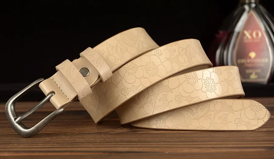 Length:110-120cm Women Genuine Leather Belt Female Waistband Designer Belt Pin Buckle Belt Width:2.8cm