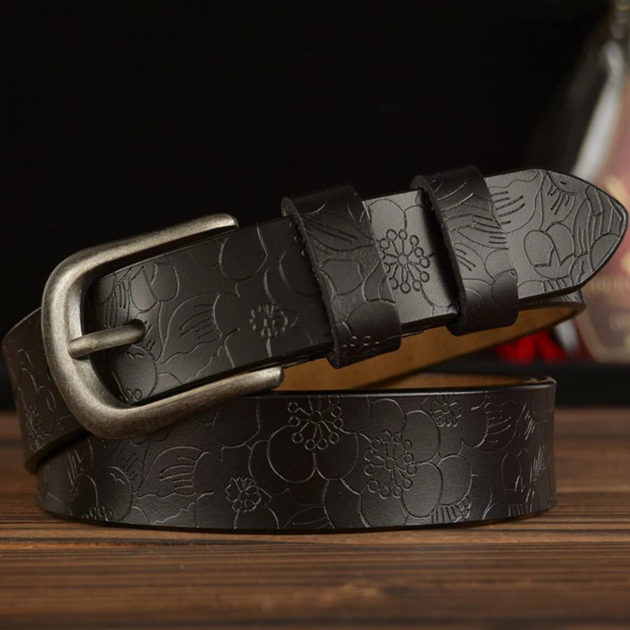 Length:110-120cm Women Genuine Leather Belt Female Waistband Designer Belt Pin Buckle Belt Width:2.8cm