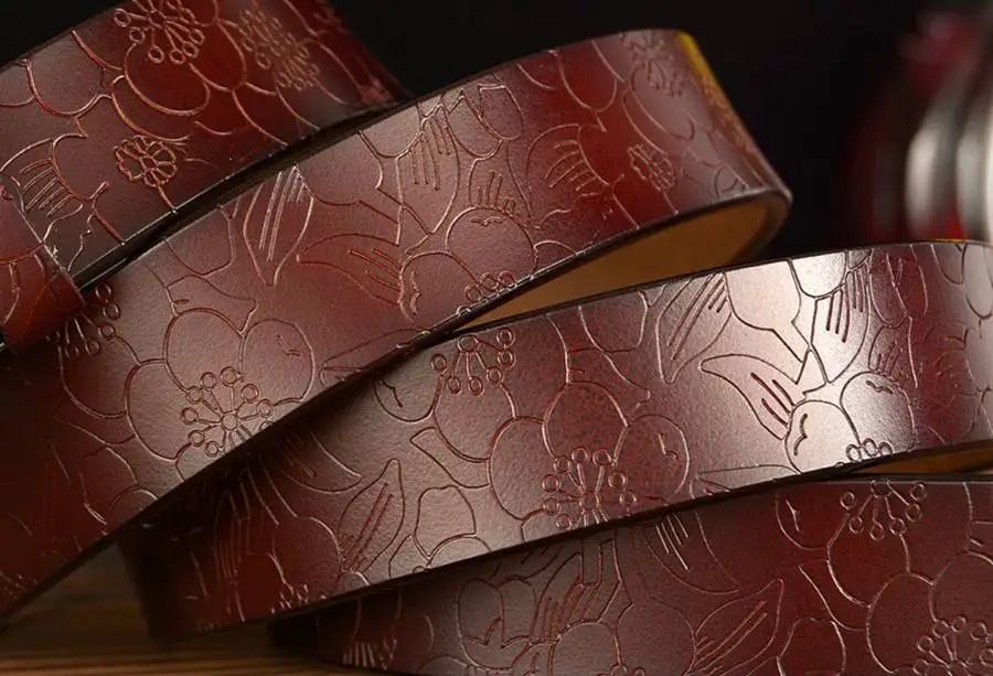 Length:110-120cm Women Genuine Leather Belt Female Waistband Designer Belt Pin Buckle Belt Width:2.8cm