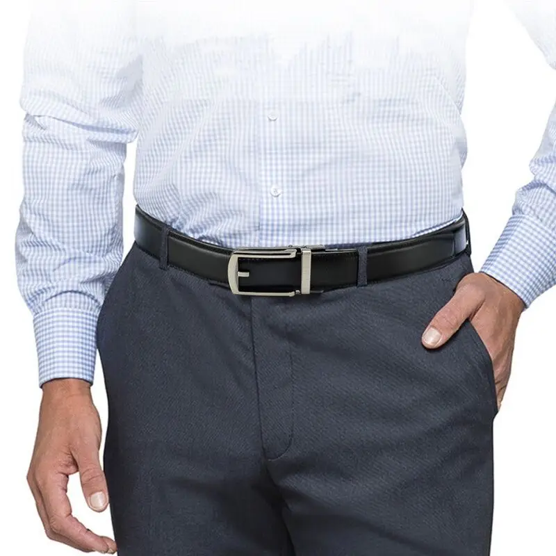 Automatic Leather Belt - Real Leather Ratchet Belt in 30mm or 3cm width - Men Leather Belt with Auto Lock Buckle